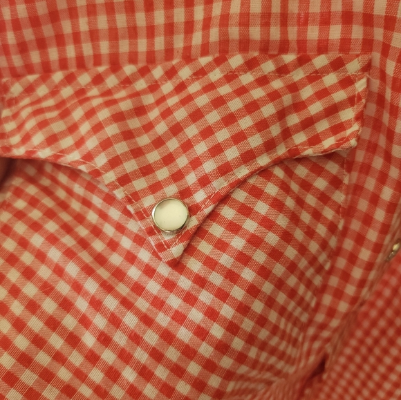 Vintage, HbarC california ranchwear, mens button up. Pearl snap buttons. 16-35. - Picture 4 of 7